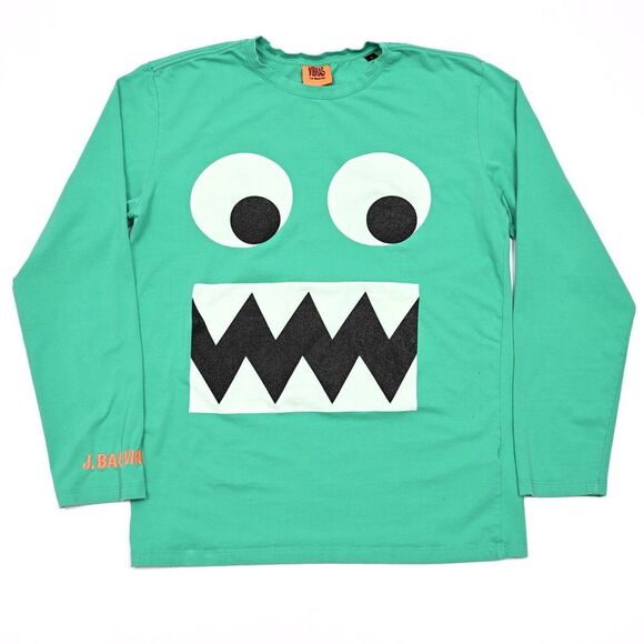 J Balvin T Shirt Mens S Green Vibras Googly Eyes Long Sleeve‎ Tour Tee Stretch - Picture 1 of 11